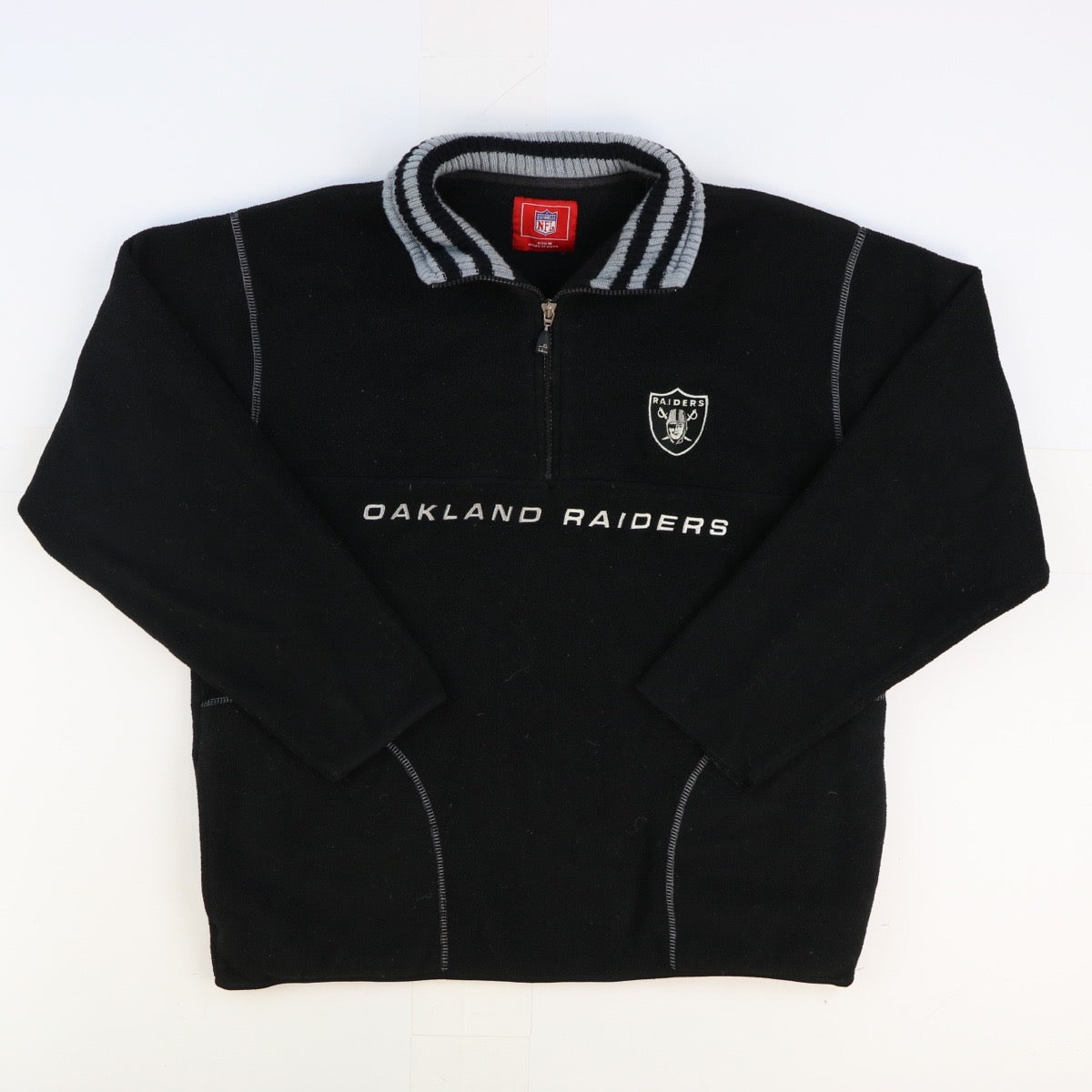 Oakland Raiders Quarter Zip Fleece (M)