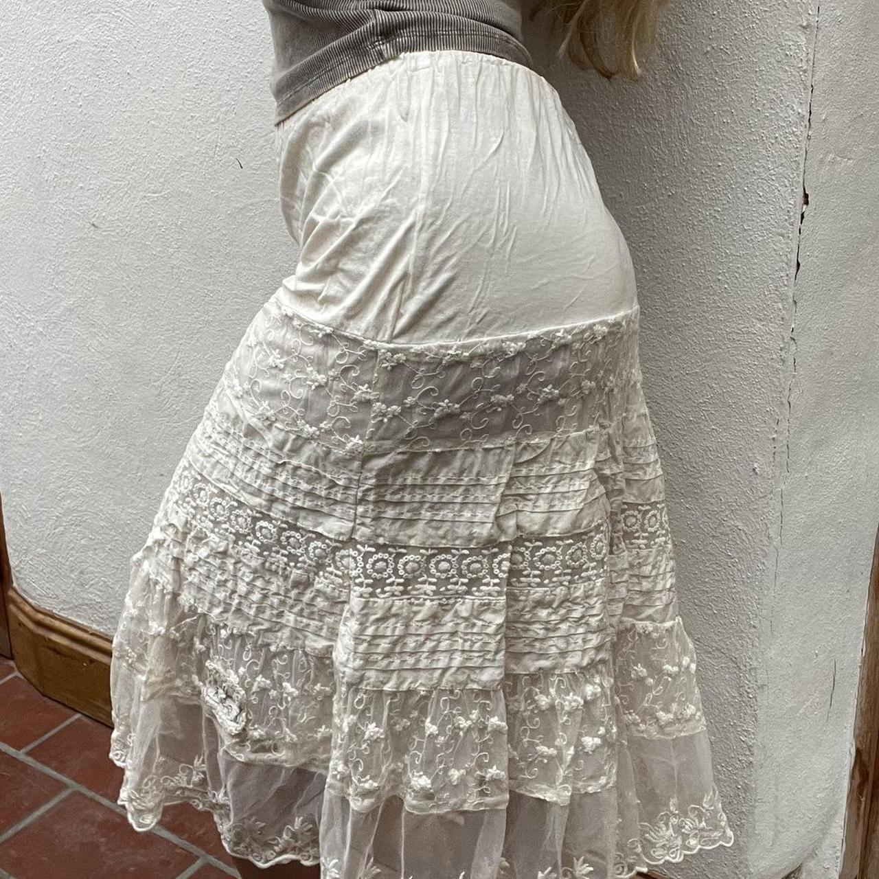 Cream midi skirt